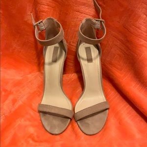Nude strapped heels